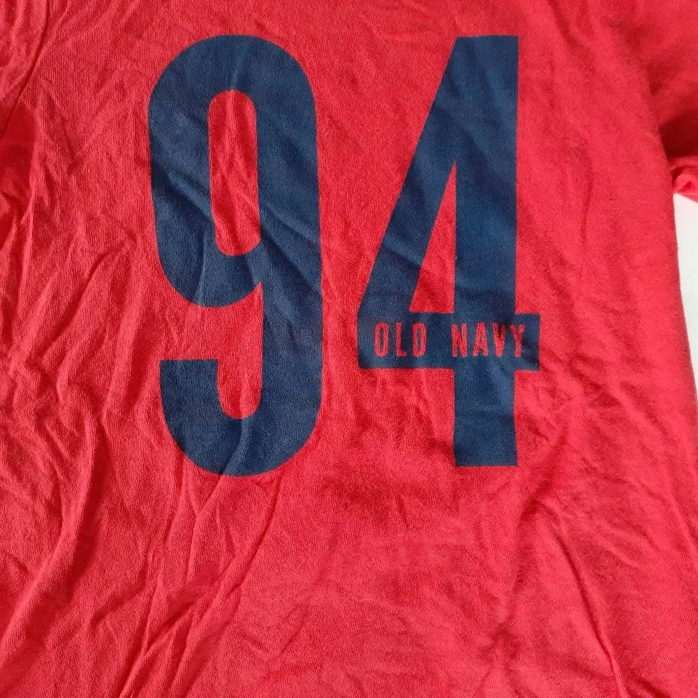 Old Navy Boys T-Shirt Red Short Sleeve Logo Size XS 5